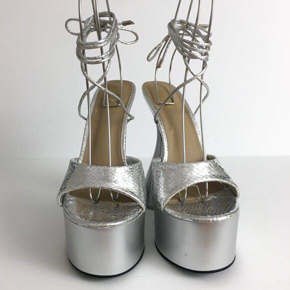 EGO Silver Platform Heels - Picture 7 of 15